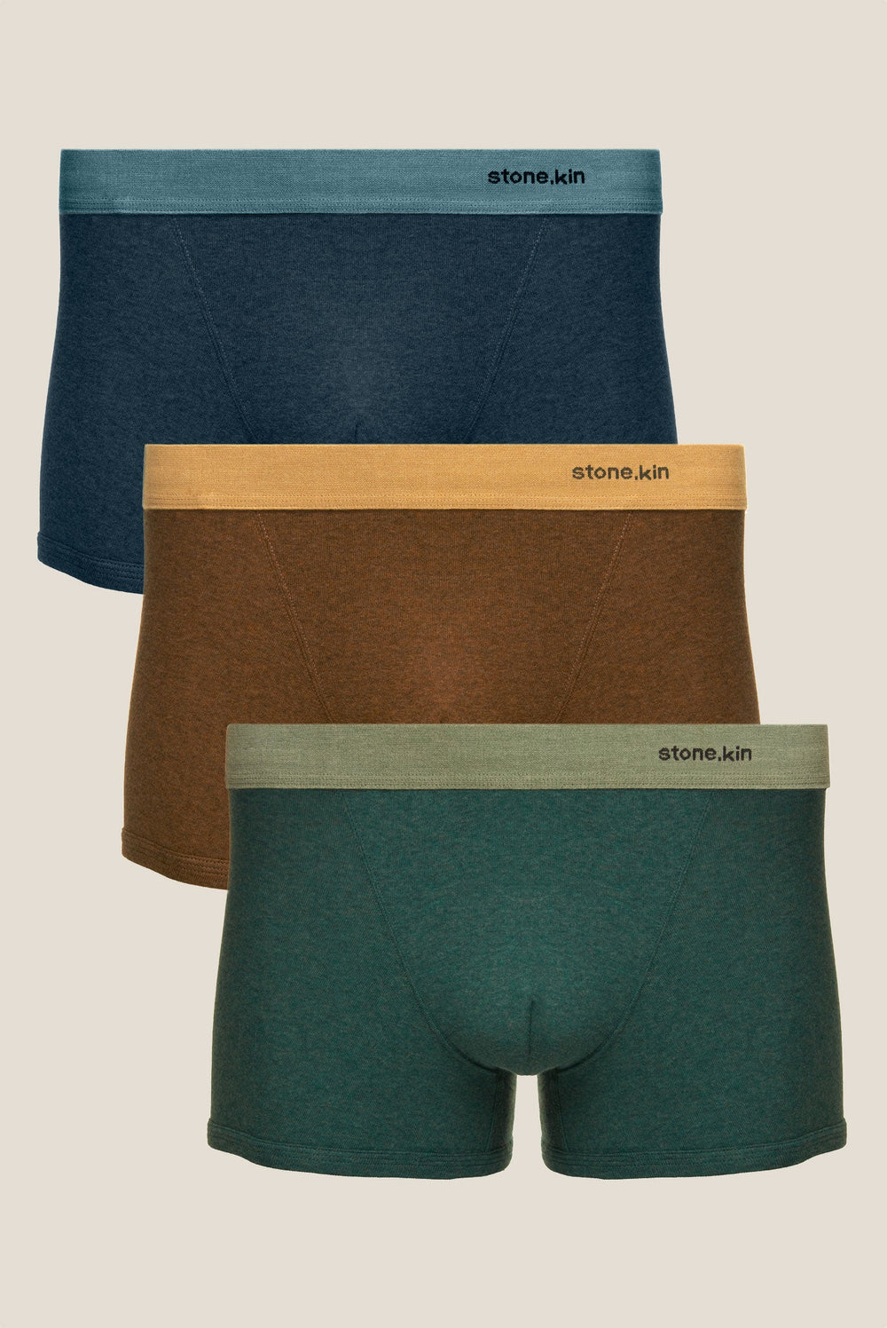 Boxer Brief 3 Pack / Indigo, Brown & Teal