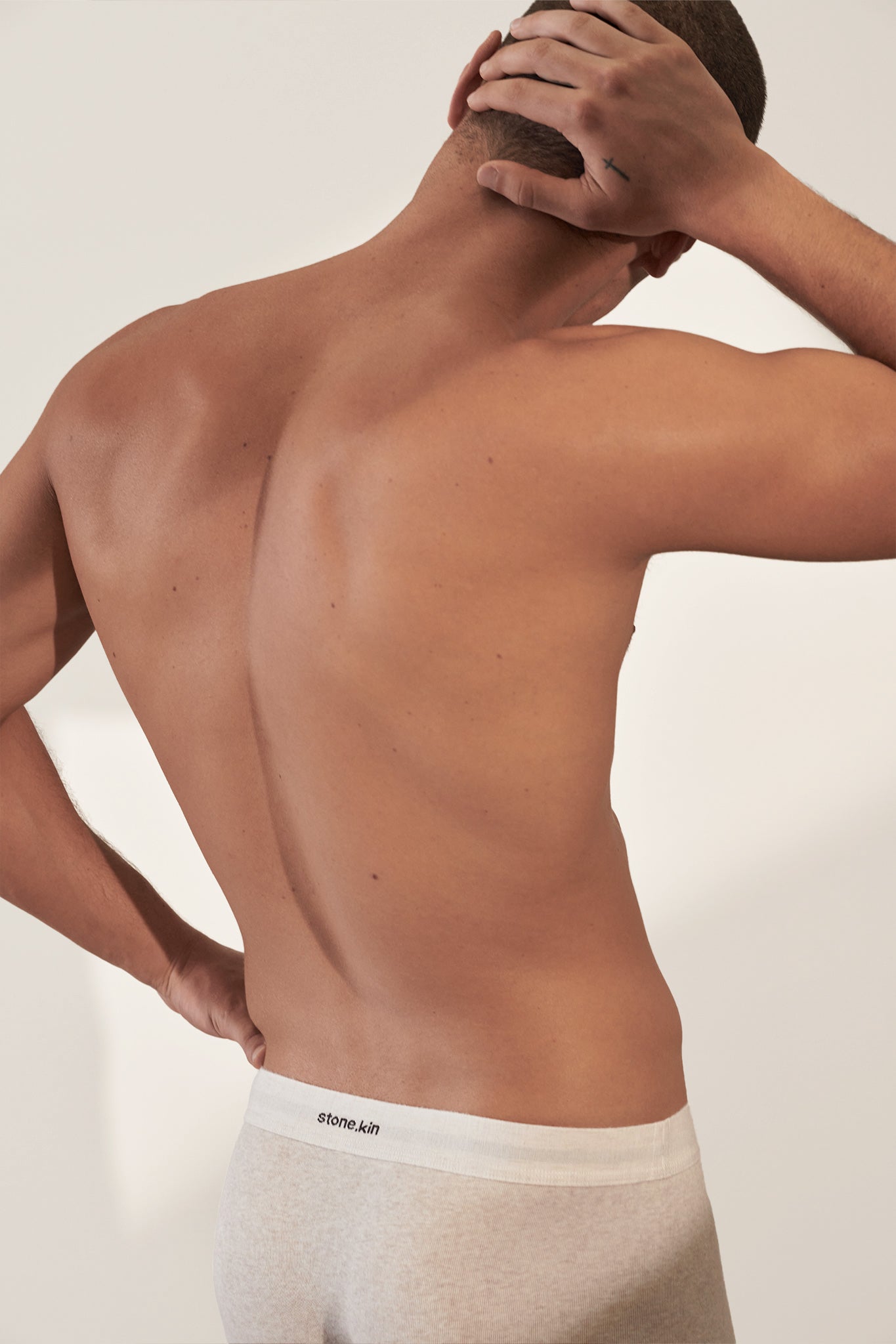 Boxer Brief in Organic Cotton Rib - Bone