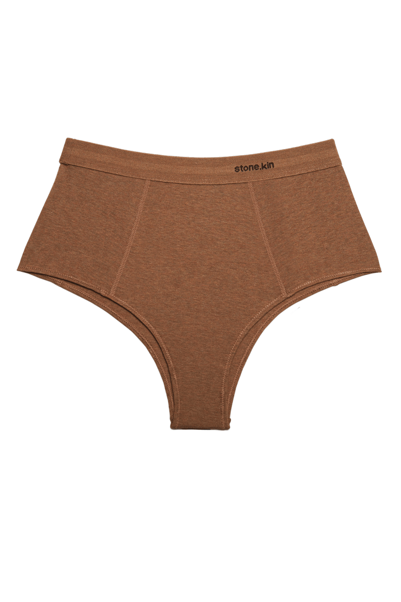 Hi~Brief in Organic Cotton Rib - Brown