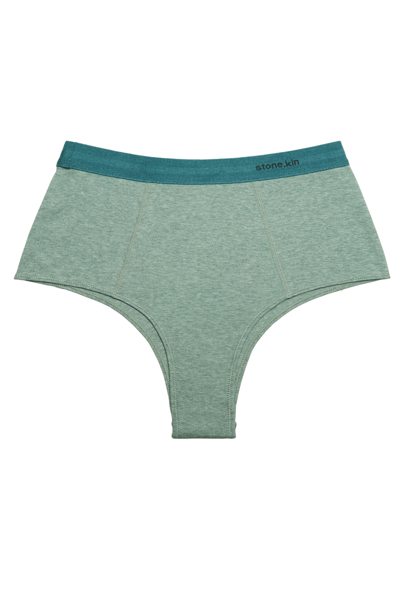Hi~Brief in Organic Cotton Rib - Sage / Teal
