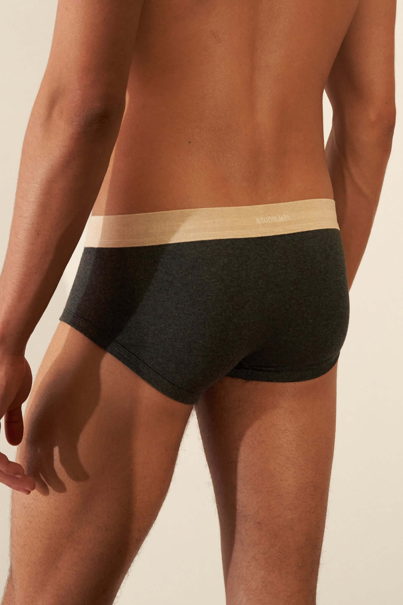 Stonekin Men's Organic Cotton Trunk 3-Pack in Mustard, Sand, and Tar colours, crafted for comfort and breathability. Ethically made from premium organic cotton.