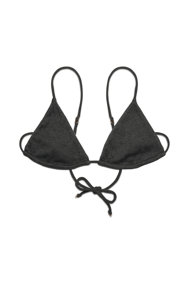 Triangle Bralette in Organic Cotton Rib - Tar
